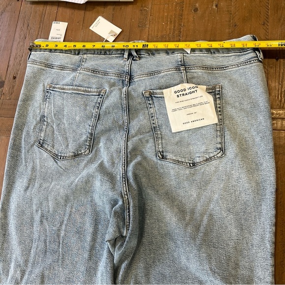 Good American Good Icon Straight Leg Jeans Plus Size 26 High Waist Light Wash - Picture 10 of 10